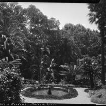 La Concepcion Historical-Botanical Gardens, view of a fountain, Málaga, Spain, 1929