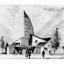 Dinuba Theatre, photograph of rendering