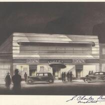 De Mille store, Los Angeles, photograph of rendering