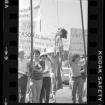 Young Americans for Freedom members hanging effigy of Jane Fonda in Santa Monica, Calif., 1979