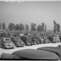 Large used car lot, 1930s.