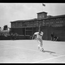 Ray Casey at the Ambassador Hotel tennis tournament, Los Angeles, 1924
