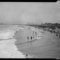 Beach near Virginia Hotel, Long Beach, 1929