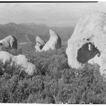 Rock formations near Saddle Peak, Los Angeles, [1920s]