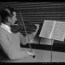 Violin student at Los Angeles City College, Los Angeles, 1931