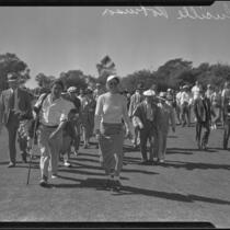 Lucille Robinson with other golfers at the Los Angeles Country Club, Los Angeles, 1934