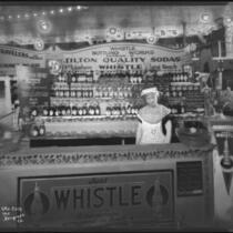 Whistle Bottling Works exhibit booth, circa 1920-1940