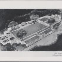 Drawing of garden of prayer, Glen Haven Memorial Park, San Fernando, [1946?]