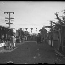 People wondering the vendor stands at Ventura County Fair, Calif., 1924
