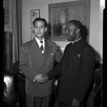City councilman, Edward R. Roybal and Reverend H. H. Collins in Los Angeles, Calif., 1953
