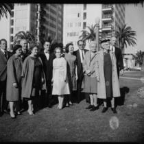 Group posing, Santa Monica, [1950s]