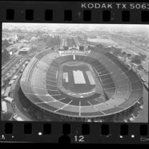 Aerial view of Los Angeles Memorial Coliseum, 1987