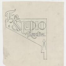 Studio Theatre, Hollywood, theatre sign, pencil drawing