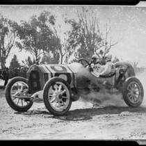 Santa Monica Road Races, Earl Cooper in Stutz car, Santa Monica, 1911-1914, rephotographed 1950