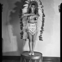 Young woman in Indian-style costume, 1951