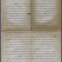 Typewritten document describing photographs of Eugene R. Plummer and home, 1927