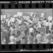 Korean American demonstrators protesting martial law government in Korea, Los Angeles, Calif., 1980