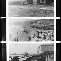 Two views of Venice Beach and one view of Santa Monica Beach, Venice and Santa Monica, circa 1920-1930
