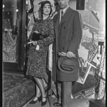 Peggy Hamilton with barnstorming pilot Arthur Goebel, Chicago, 1929