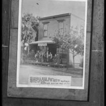 Copy of a photo of Alhambra, Calif.'s first store-post office circa 1886