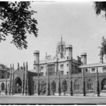 The New Court at St. John's College, view of the cloister and gateway, Cambridge, England, 1929