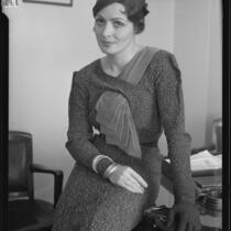 Mona Rico, actress, on the day she signed a divorce complaint, San Diego, 1933