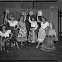 Cast members as gypsy dancers posing, La Traviata, Hollywood or Pomona, 1949