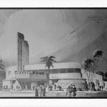 De Anza Theatre, photograph of rendering
