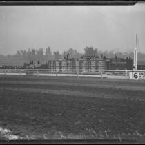 Tote board on the day of the Santa Anita Handicap horse race at Santa Anita Park, Arcadia, 1936