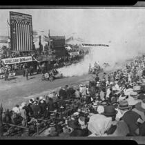 Santa Monica Road Races, race start or finish, Santa Monica, 1911-1914, rephotographed 1950