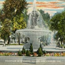 Fountain in Pershing Square, Los Angeles