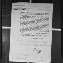 1835 Mexican decree establishing Los Angeles as capital of Alta California, Los Angeles, 1935
