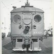 View of a railway car from back