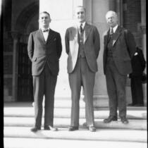 Dedication ceremony - Adam Blyth Webster, Robert G. Sproul, and unidentified man, 1930