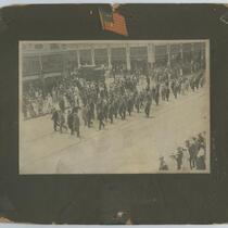 Men marching in the parade of city employees, Los Angeles, possibly taken in 1913