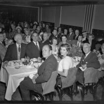 Dinner or cast party associated with production of opera La Traviata, Hollywood or Pomona, 1949