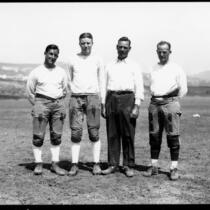 Football coaches at practice, 1931