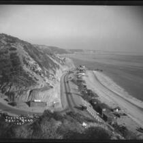 View of Topanga Beach Drive and Topanga Beach, Topanga, 1922