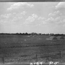 Field, haystacks, and clouds, Kansas, Colorado, or New Mexico, 1925