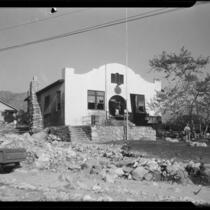 American Legion Hall damaged by flood and mudslide, La Crescenta-Montrose, 1934