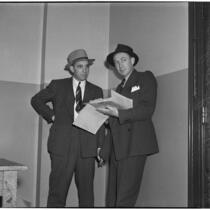 Detective Lieutenants B.G. Anderson and Tommy Bryan investigating the murder of soldier Lawrence G. Marple, Los Angeles, January 4, 1940