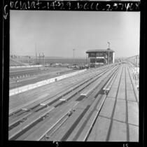 View from bleachers of Orange County International Raceway, Calif., 1967